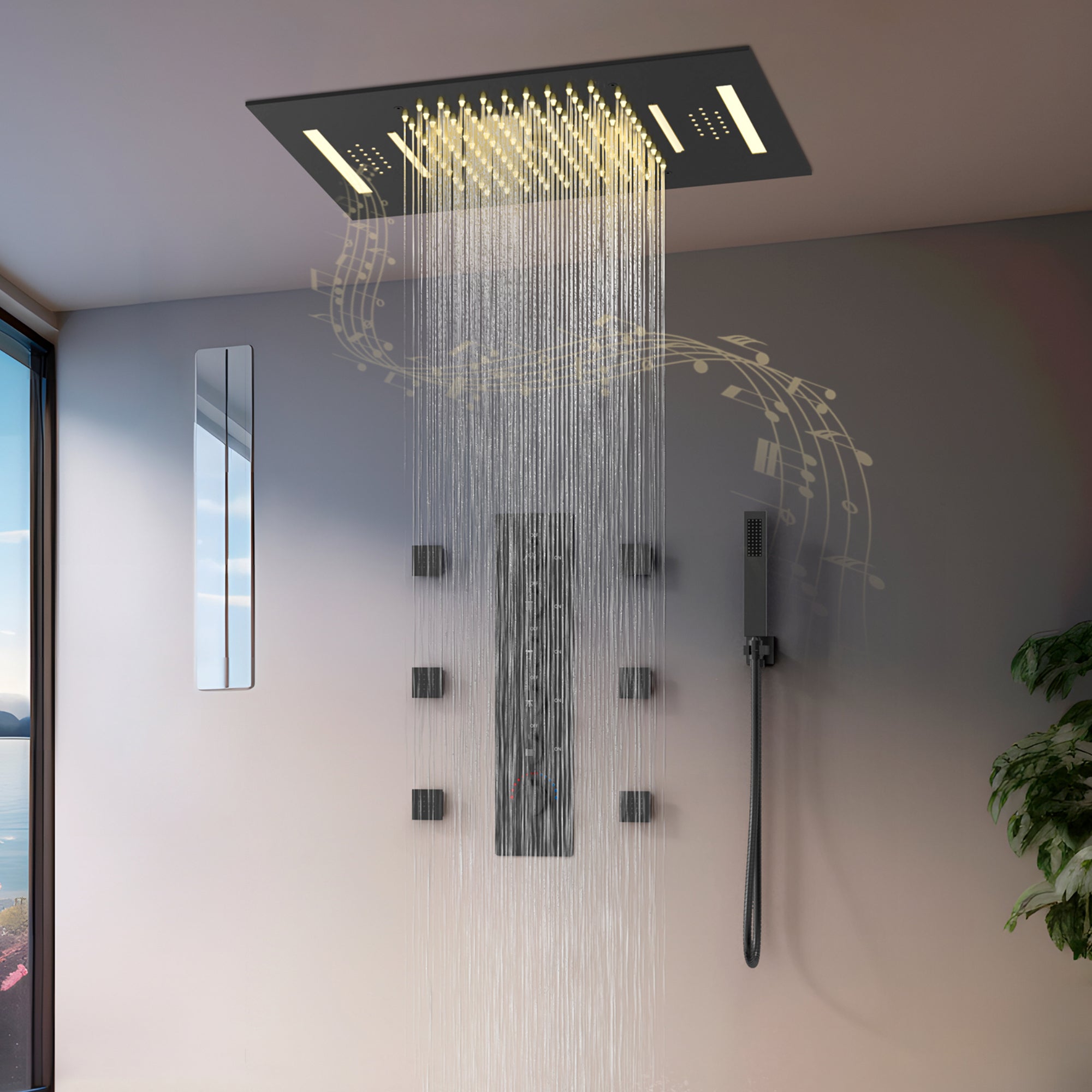  Shower System with LED Light