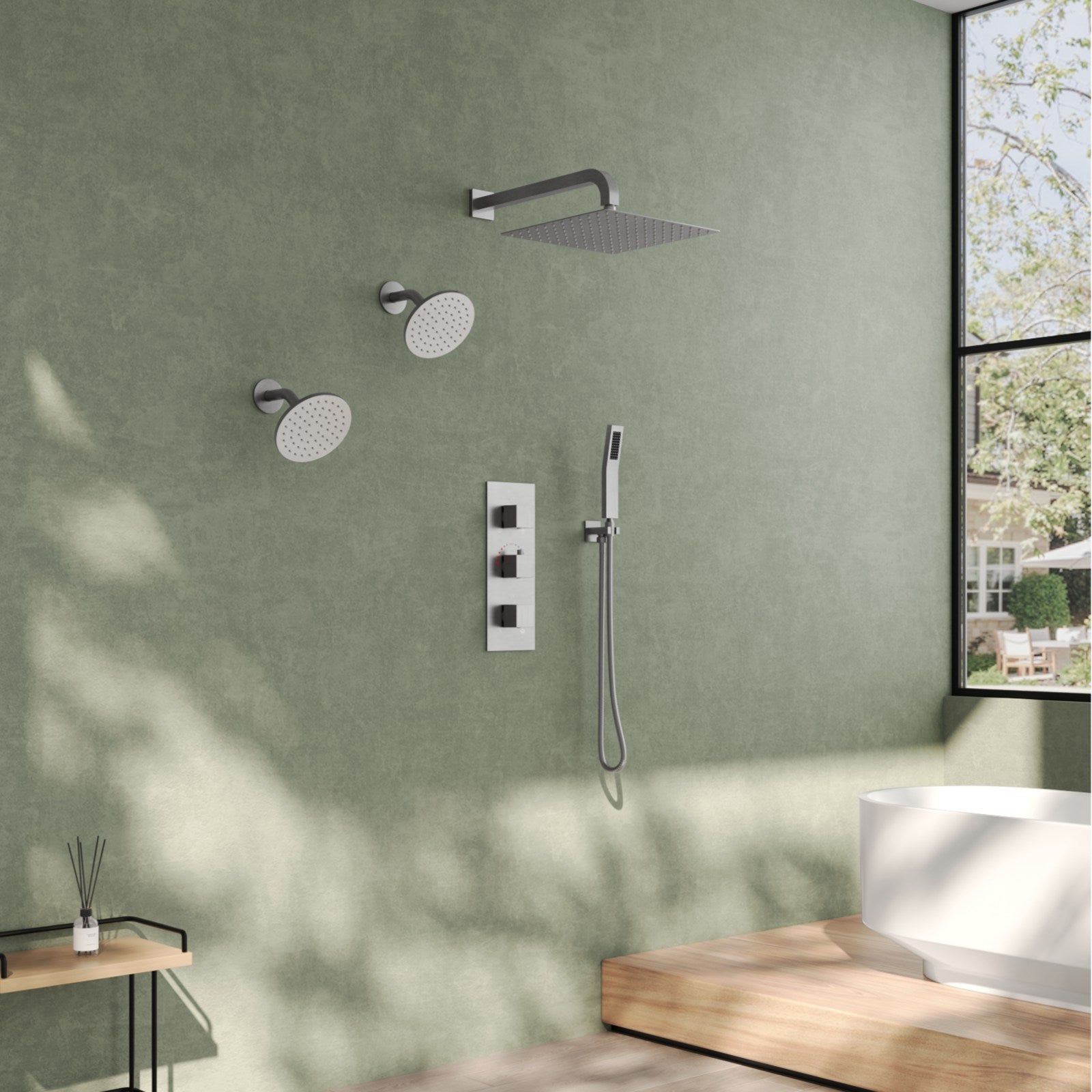 EVERSTEIN SFS-1066-NK12 12" High-Pressure Rainfall Complete Shower System with Rough-in Valve