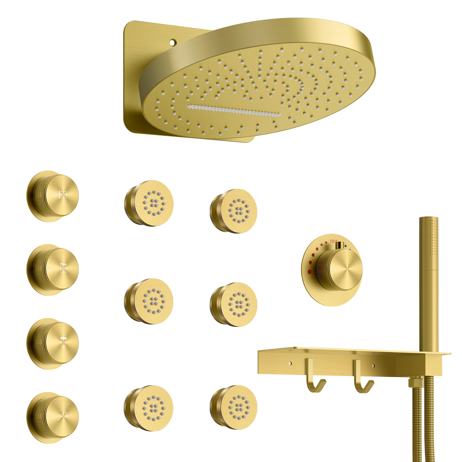 M6274GNI 12" High-Pressure Wall Mount Rainfall Complete Shower System with Rough in-Valve