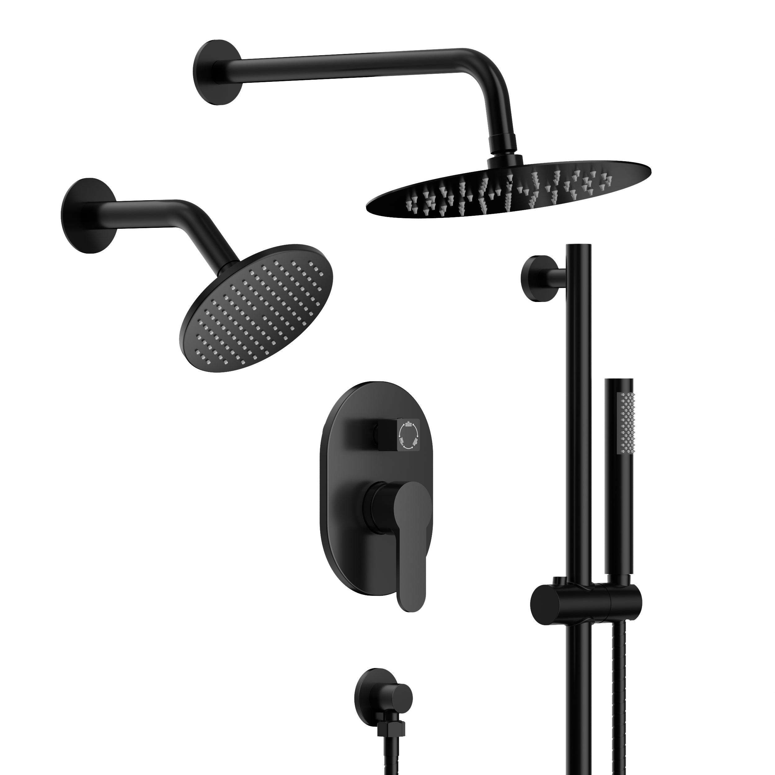 EVERSTEIN Luxury Dual Shower Heads System: 10" High-Pressure Showerhead, Handheld Spray with Slide Bar Arm