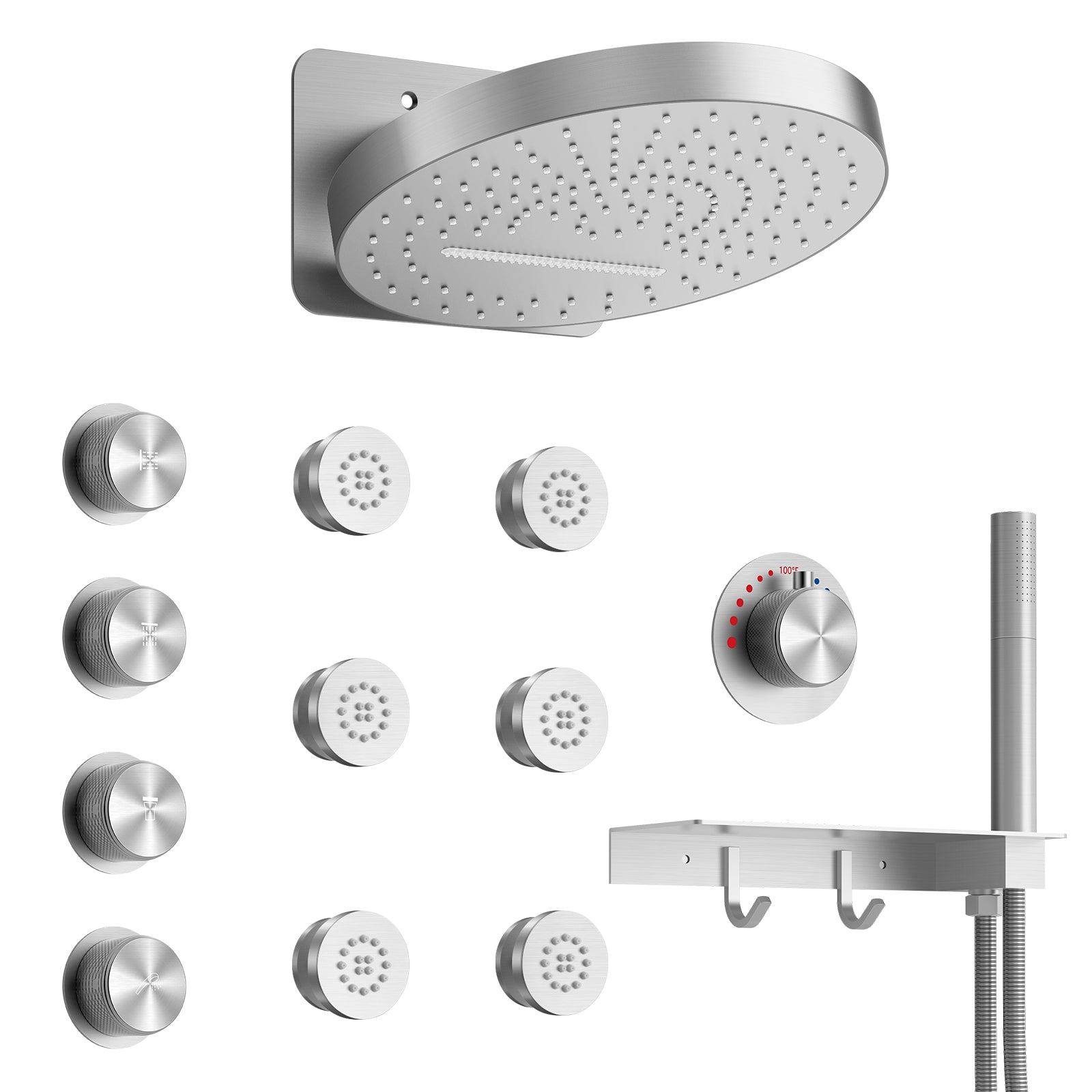 M6274NI 12" High-Pressure Wall Mount Rainfall Complete Shower System with Rough in-Valve