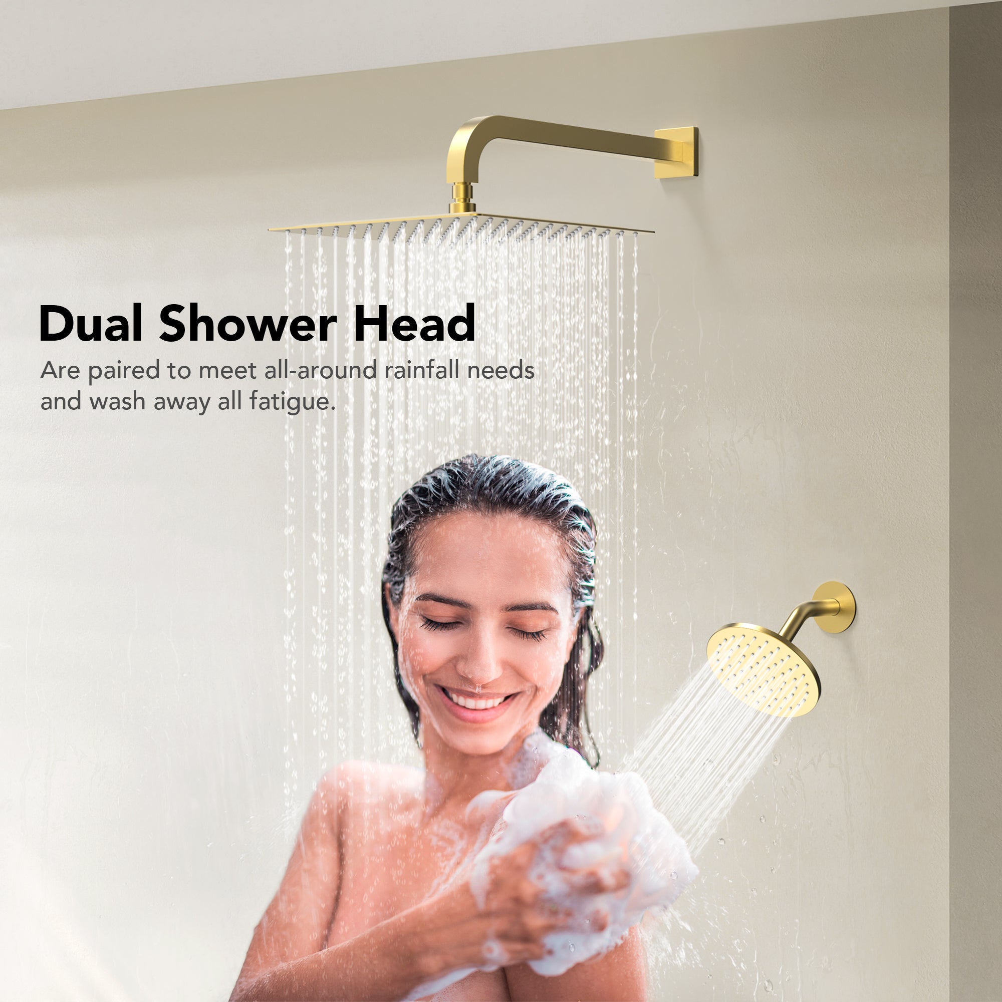 EVERSTEIN SFS-1065-GD12 12" High-Pressure Rainfall Complete Shower System with Rough-in Valve