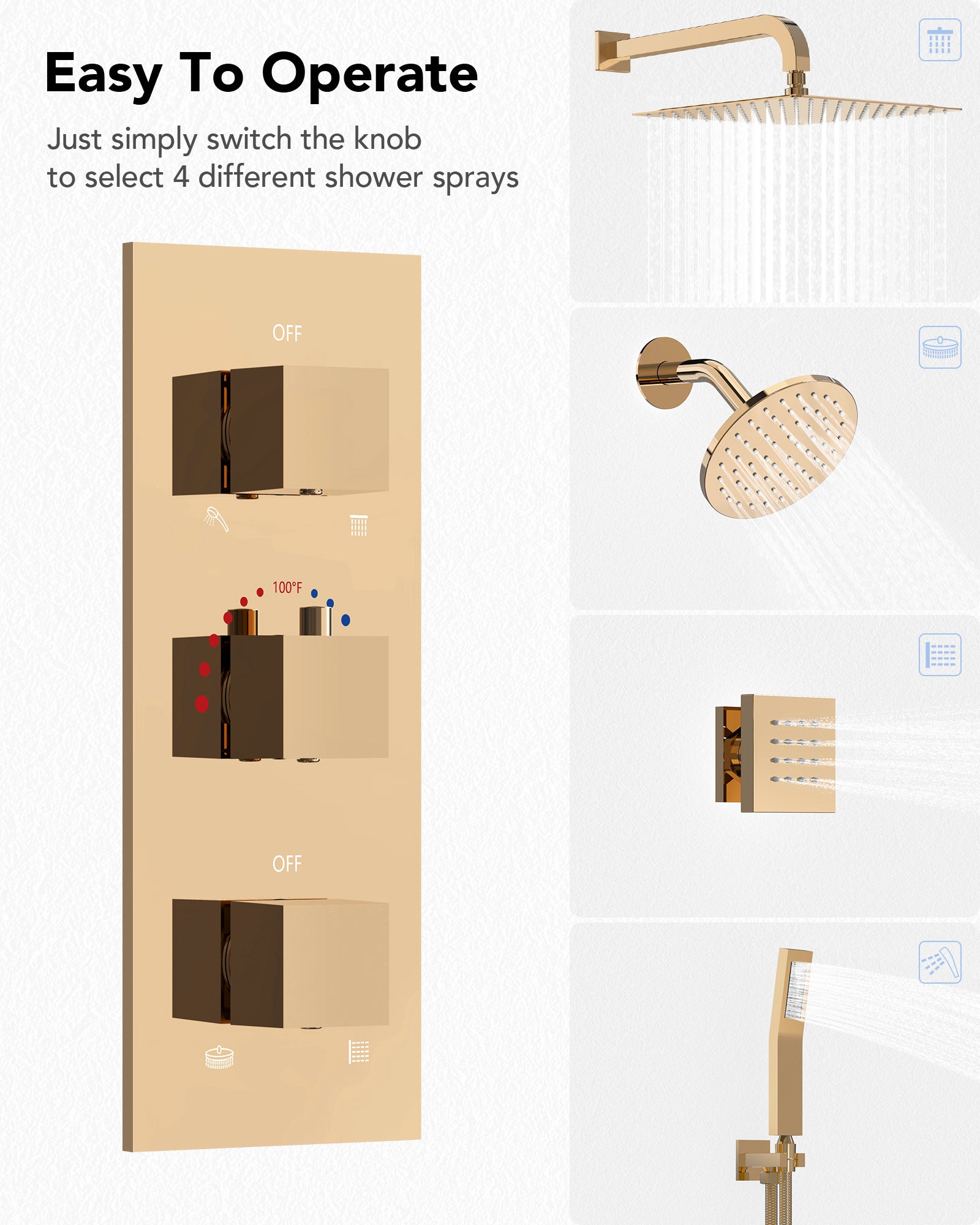 Versatile four-way showering experience with ceiling-mounted, shower head, wall-fixed shower head, side massage jets, and handheld sprayer_jpg